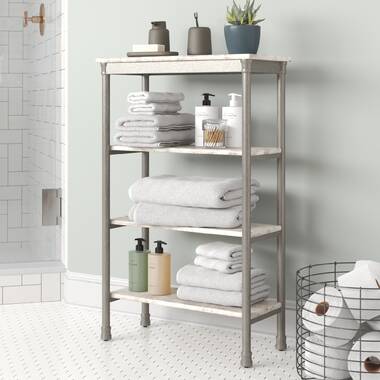 White metal deals bathroom shelf